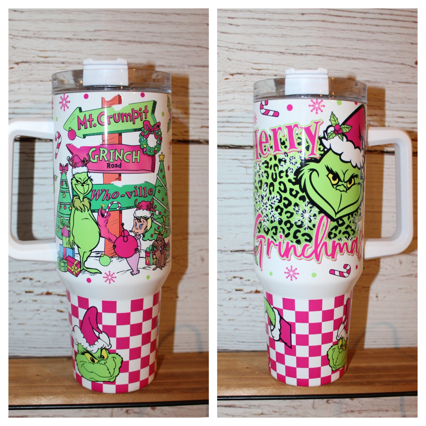 Grinch Pink Christmas 40 Oz Tumbler