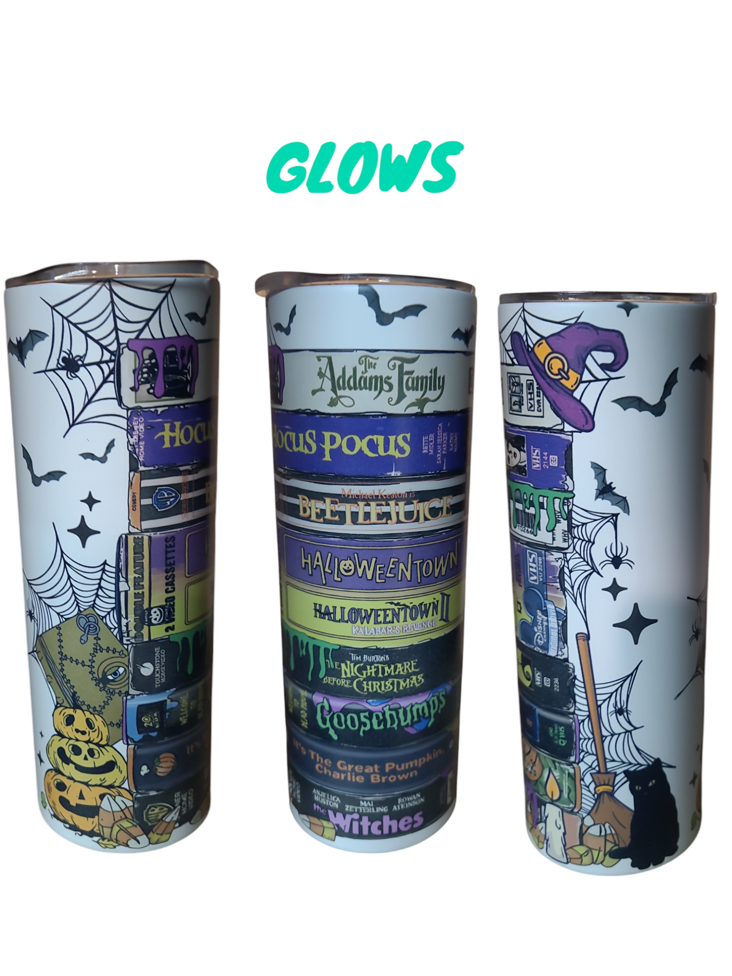 VHS Halloween 20 Oz Tumbler Glows in the Dark