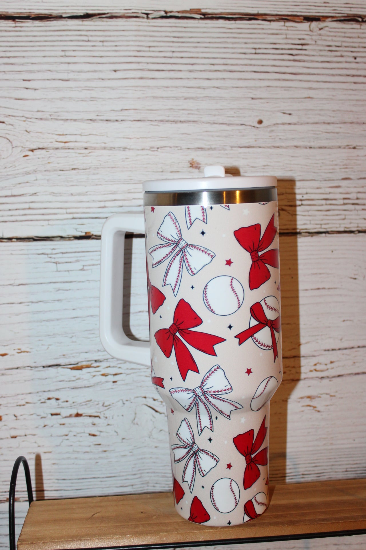 Baseball ⚾️ Bow Flip Top Spill Proof Tumbler