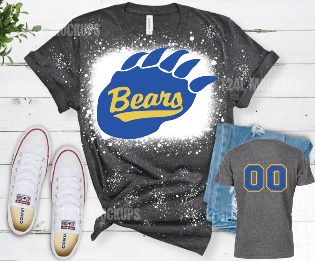 Dark Grey Bleached Bears Personalized Numbers (Adult Size)