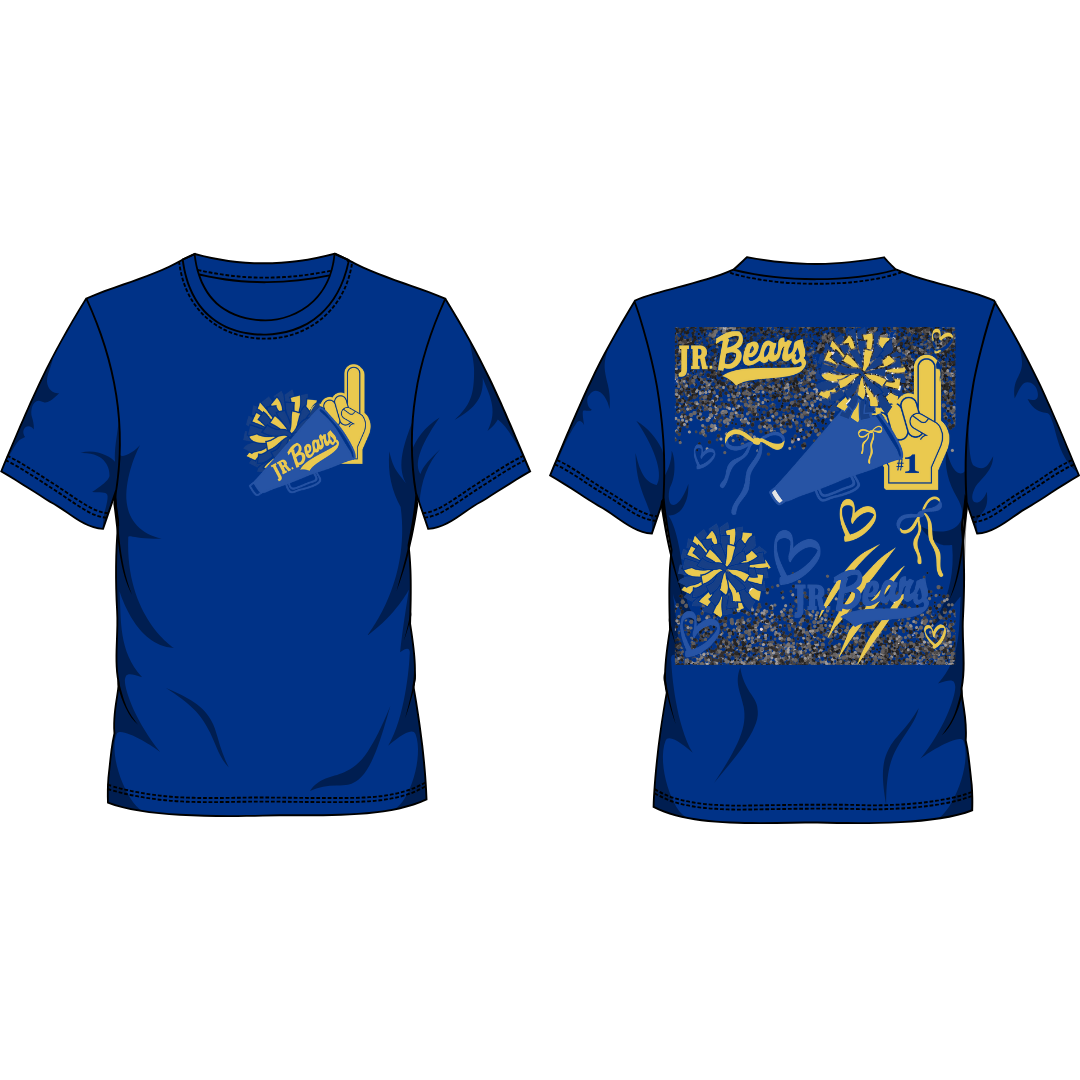 Jr. Bears Cheer Collage Faux Glitter (Adult Size)