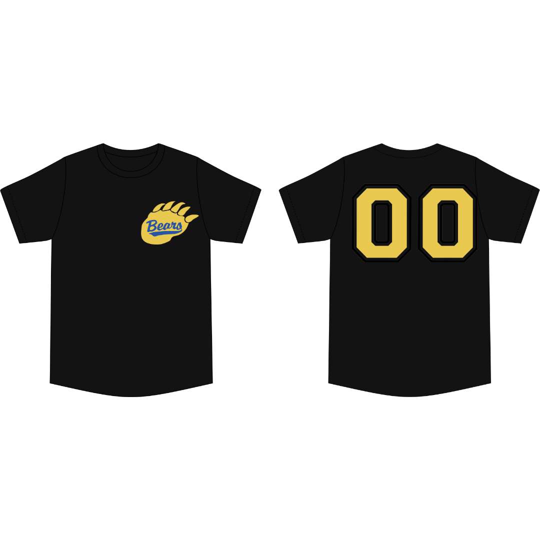 Yellow Bears Claw Personalized Numbers (Adult Size)