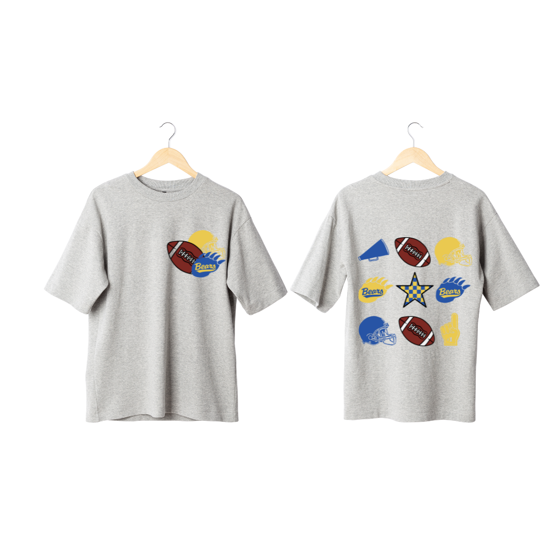 Bear Paw Print Football Collage (Youth Size)