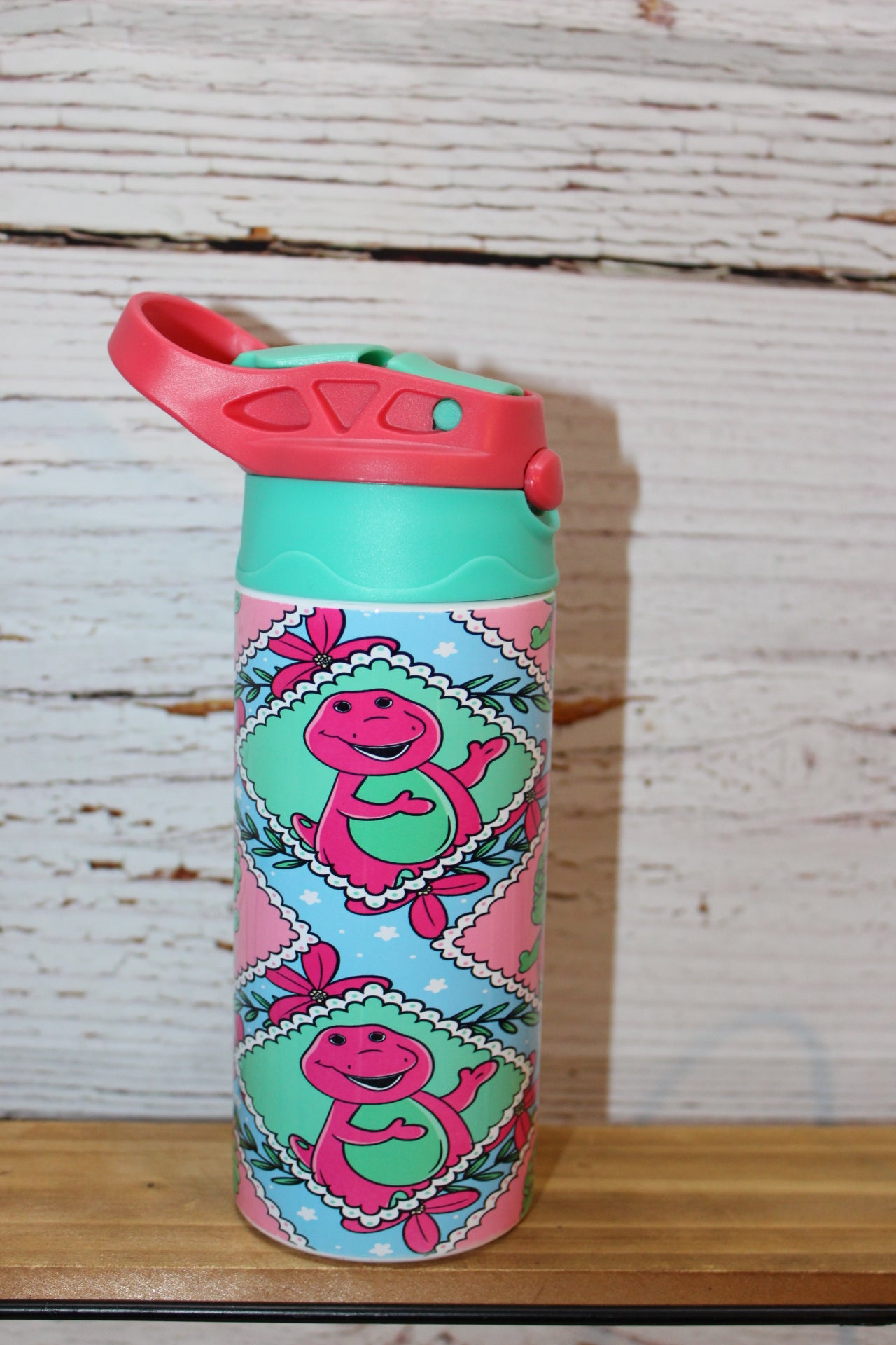 Barney Flip Top Spill Proof Youth Tumbler 12 Oz