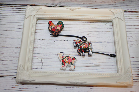 Floral Animals Straw Toppers