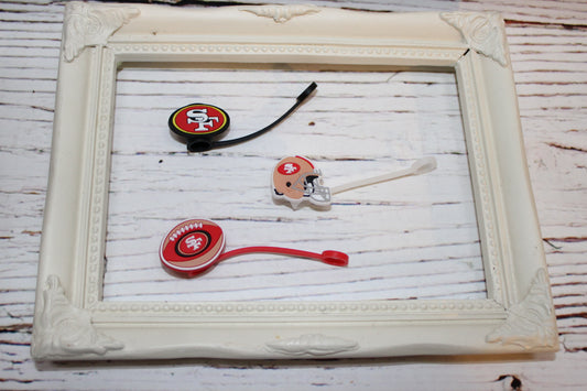 SF Niner Football Straw Toppers
