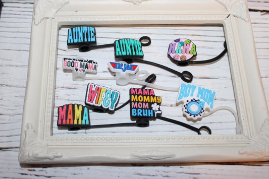 Mom, Dad, Wifey, Auntie Straw Toppers