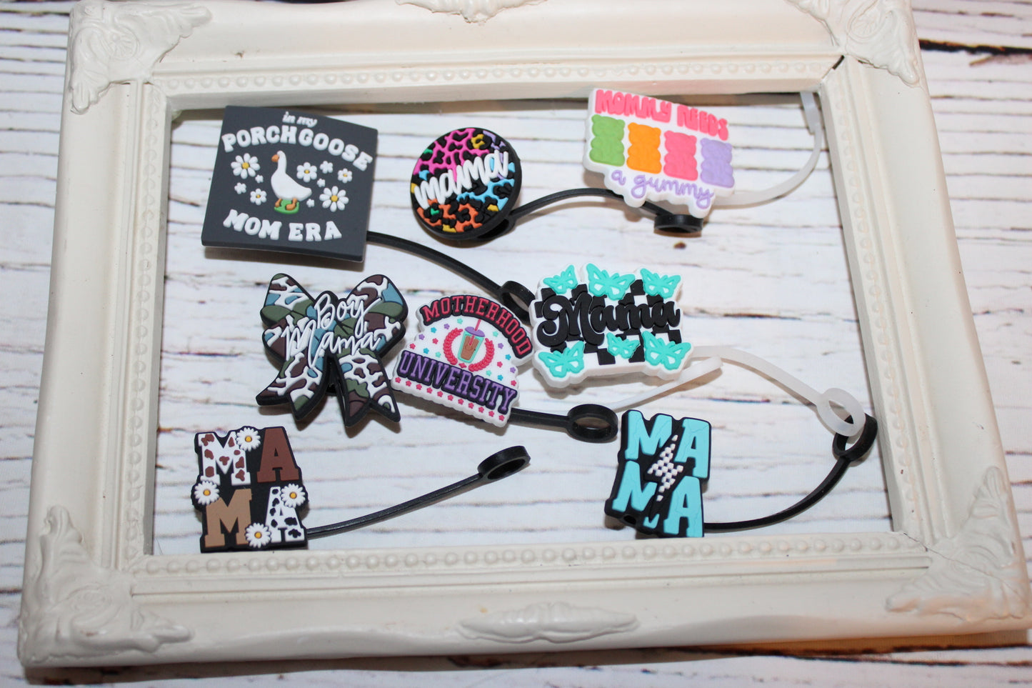Mom, Dad, Wifey, Auntie Straw Toppers