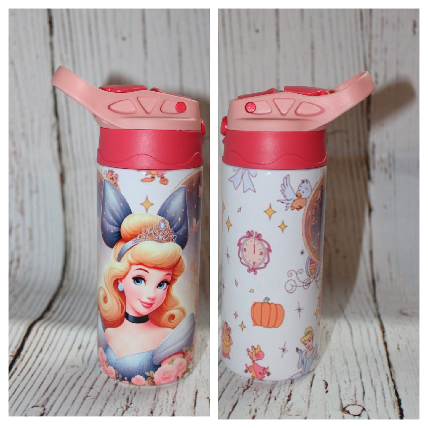 Cinderella Flip Top Spill Proof Youth Tumbler 12 Oz