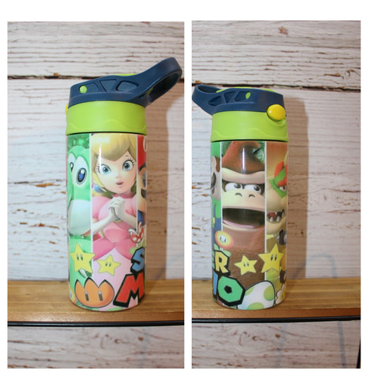 Super Mario Flip Top Spill Proof Youth Tumbler 12 Oz