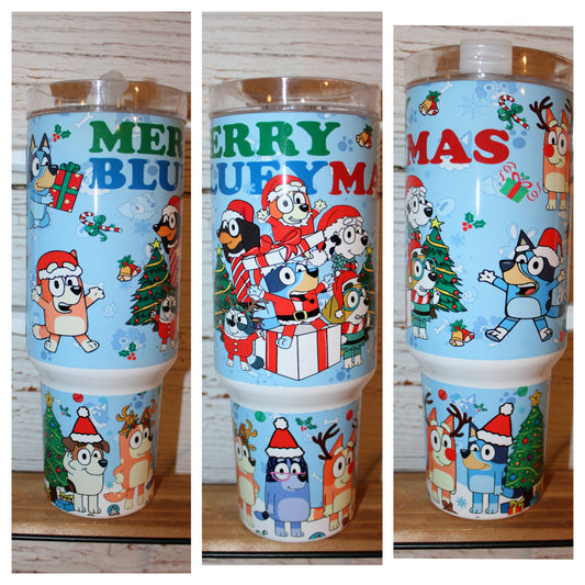 Bluey Santa Christmas 40 Oz Tumbler