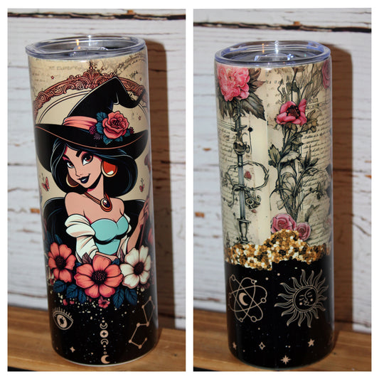 Jasmine Witchy Halloween Glow in the Dark 20 Oz Tumbler
