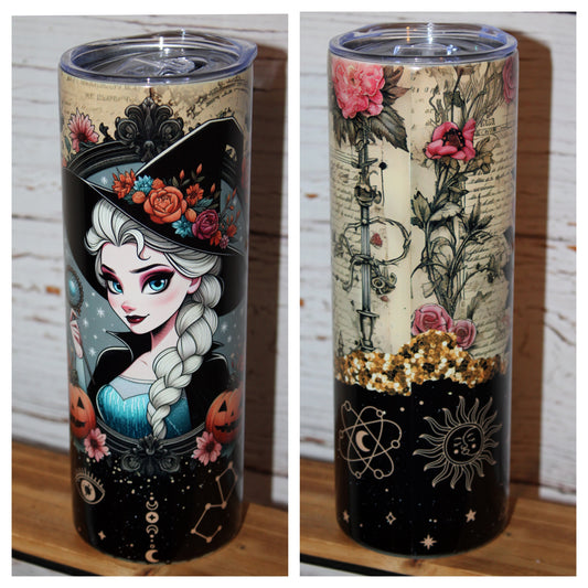 Frozen Witchy Halloween Glow in the Dark 20 Oz Tumbler
