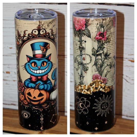 Cheshire Cat Halloween Glow in the Dark 20 Oz Tumbler