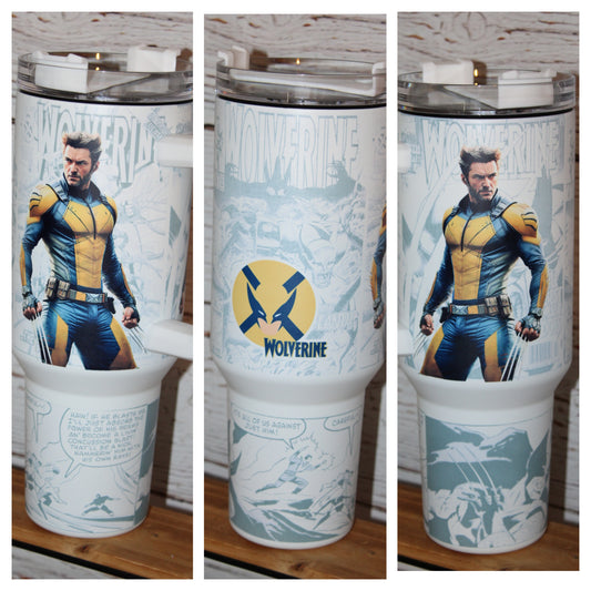 Wolverine Marvel Superhero Glow in the Dark 40 Oz Tumbler