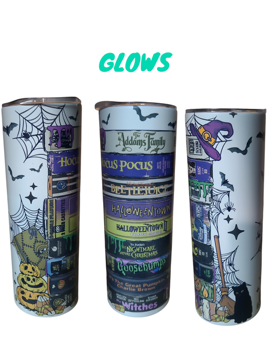 VHS Halloween 20 Oz Tumbler Glows in the Dark