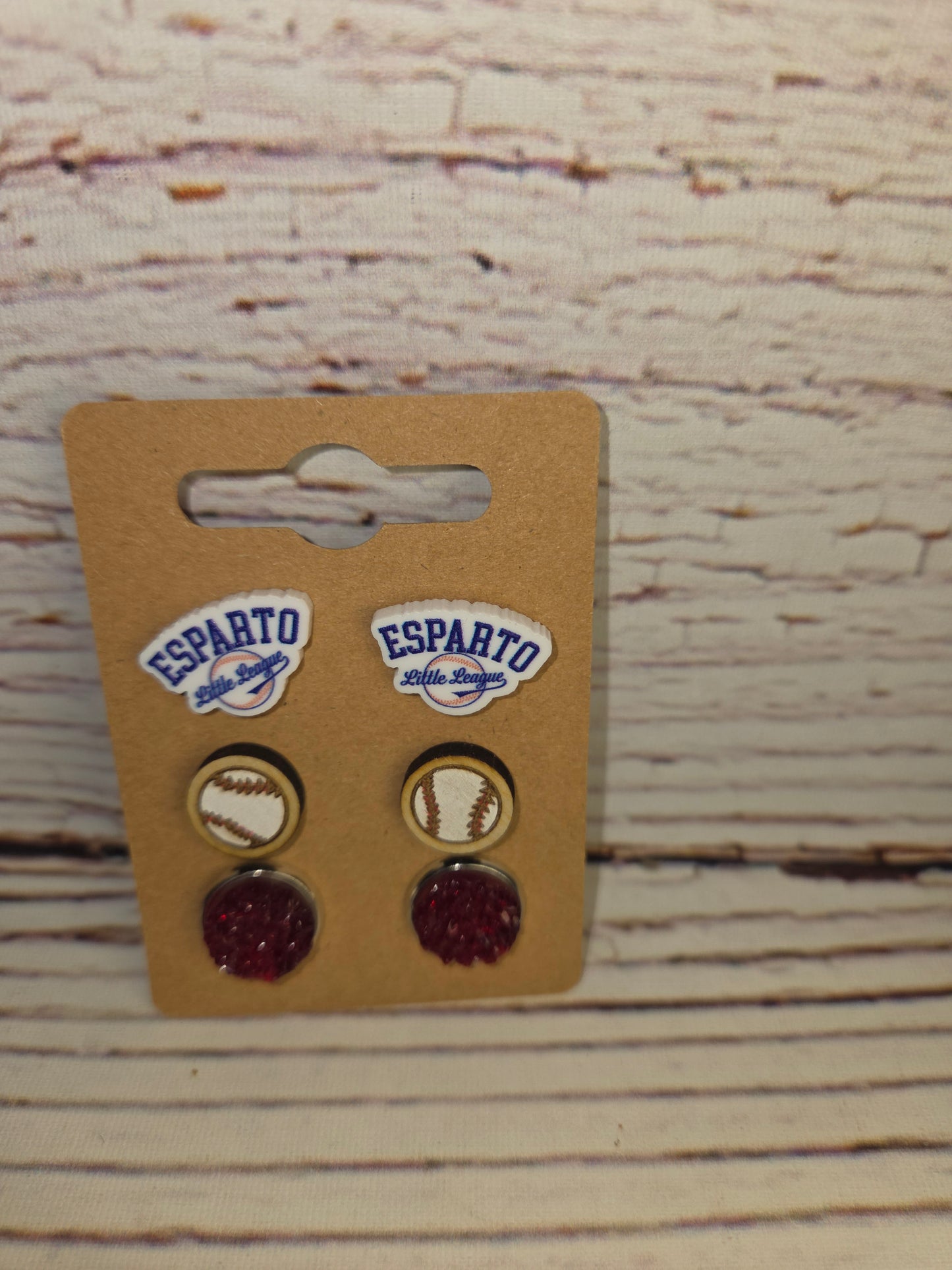Esparto Little League Earrings Baseball