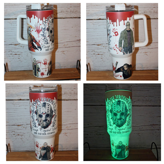 Jason Halloween Glow in Dark 40 oz Tumbler