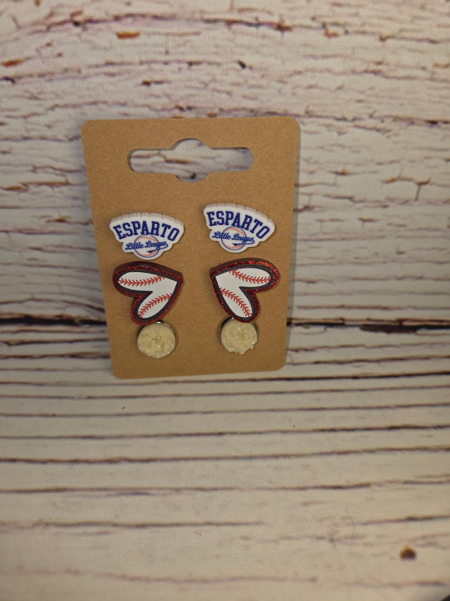 Esparto Little League Earrings Baseball
