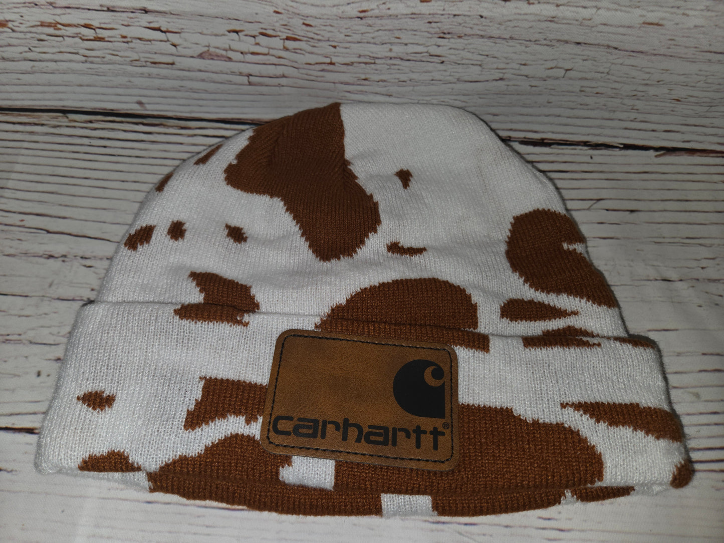 Cow Print Patch Beanies