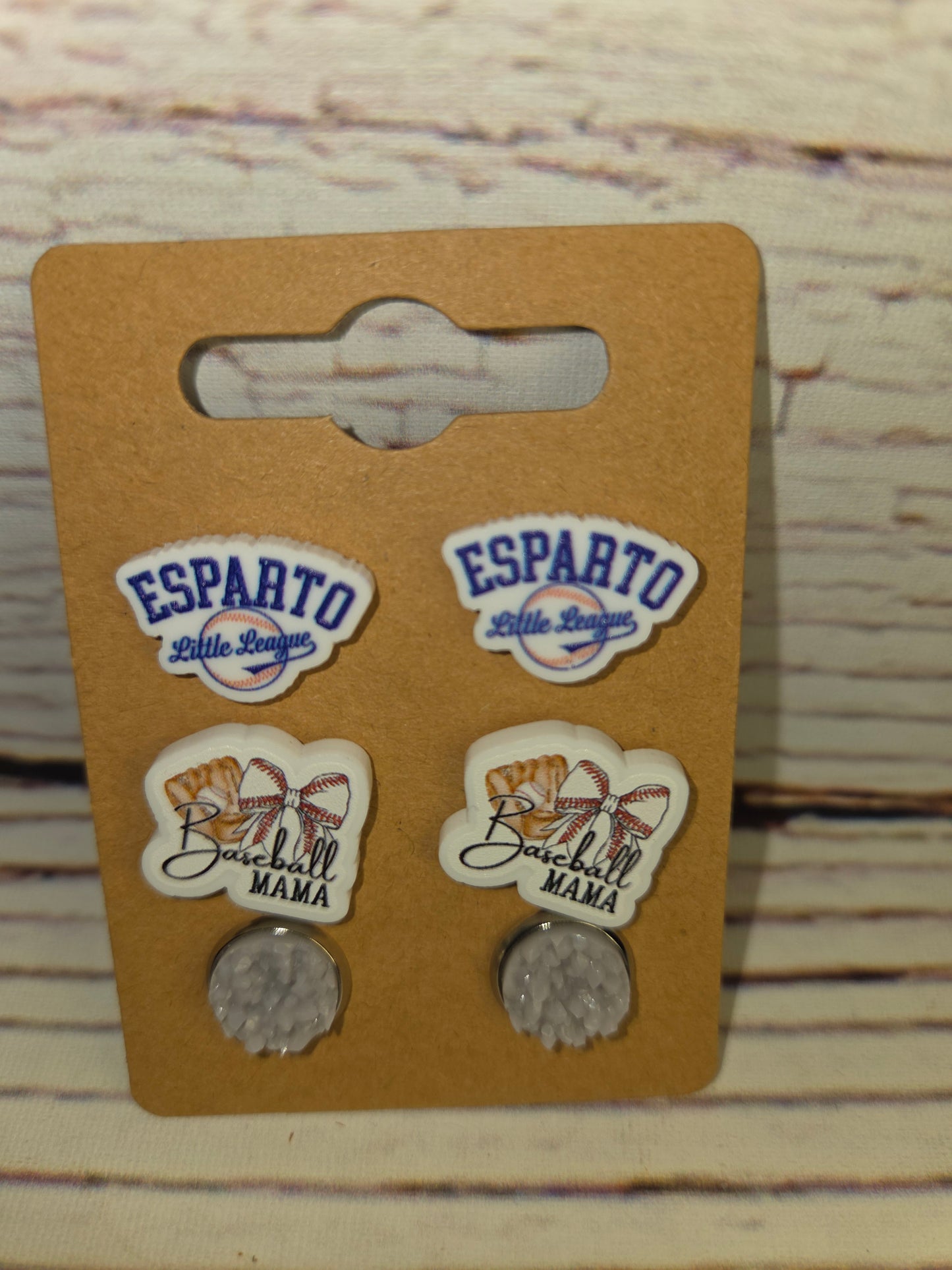 Esparto Little League Earrings Baseball