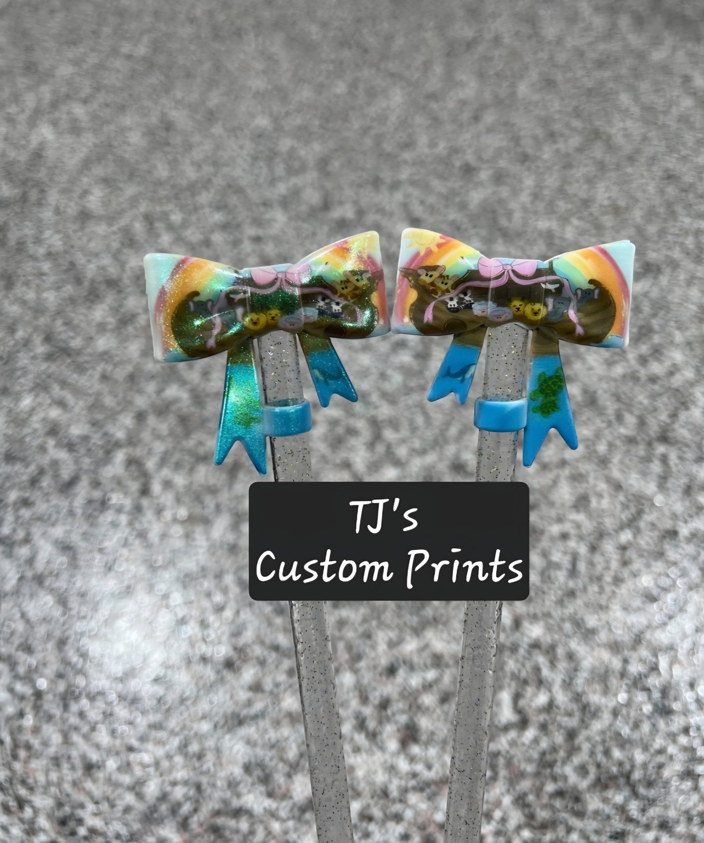 3D Bow Straw Toppers