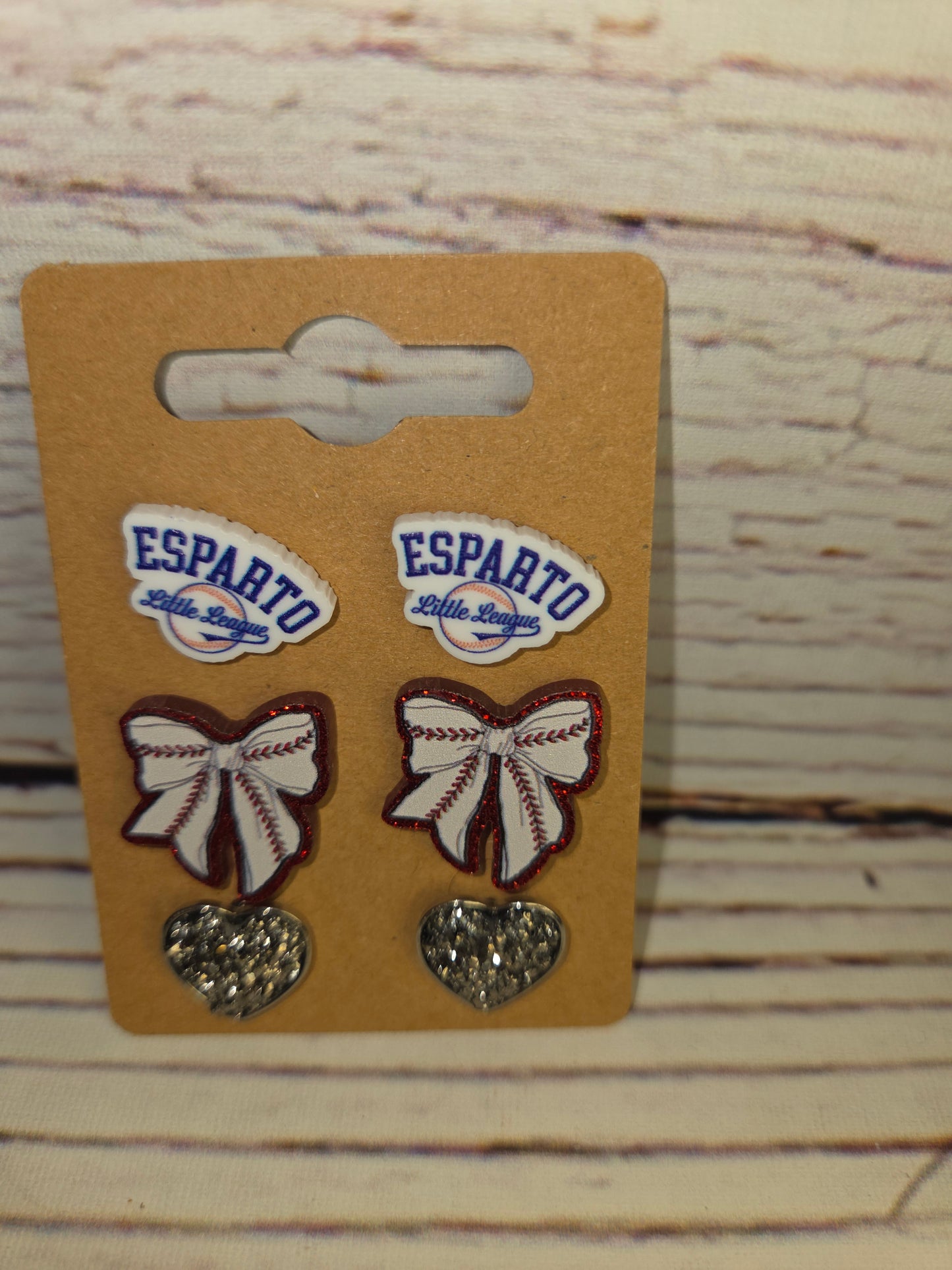 Esparto Little League Earrings Baseball