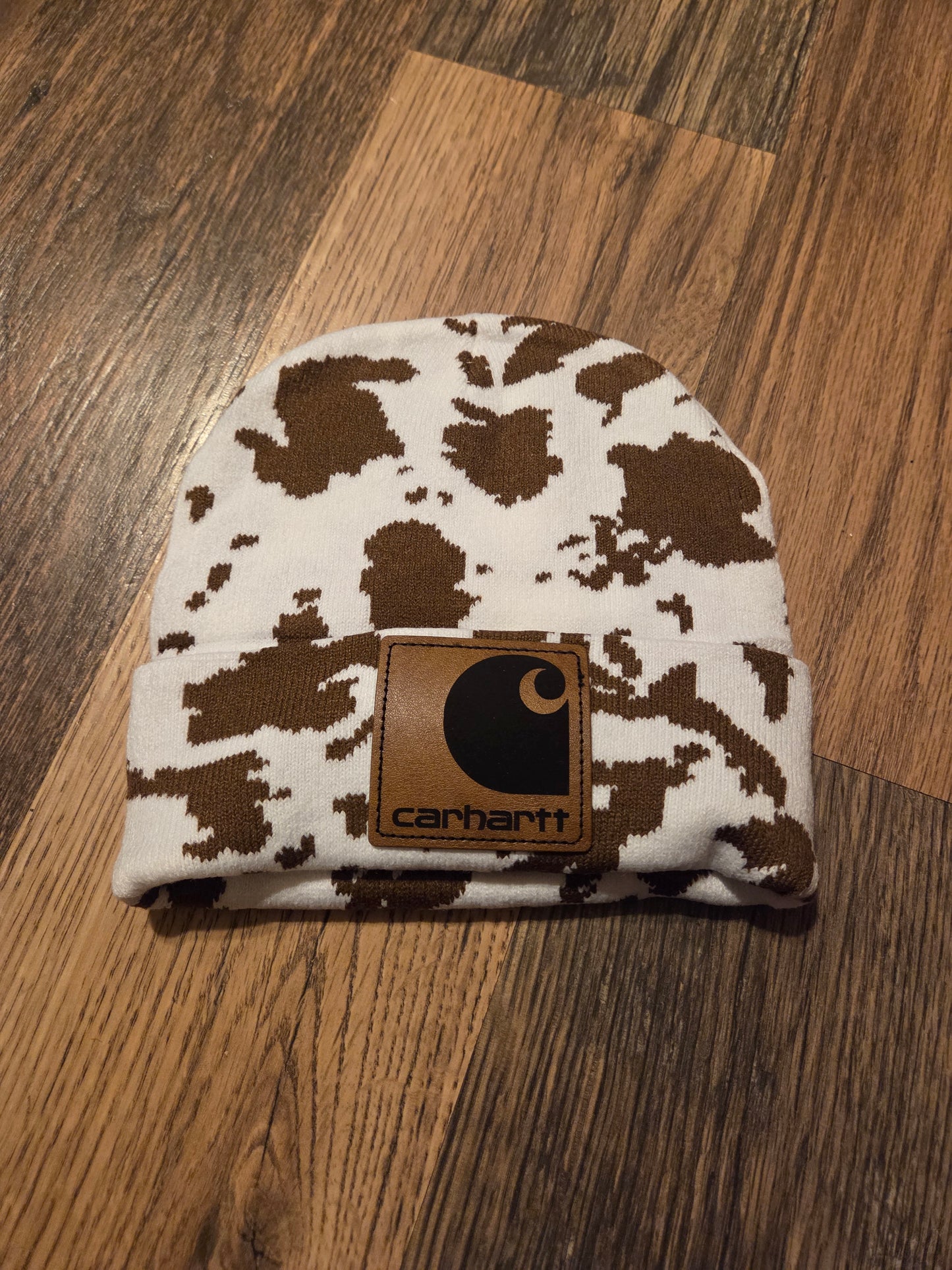 Cow Print Patch Beanies