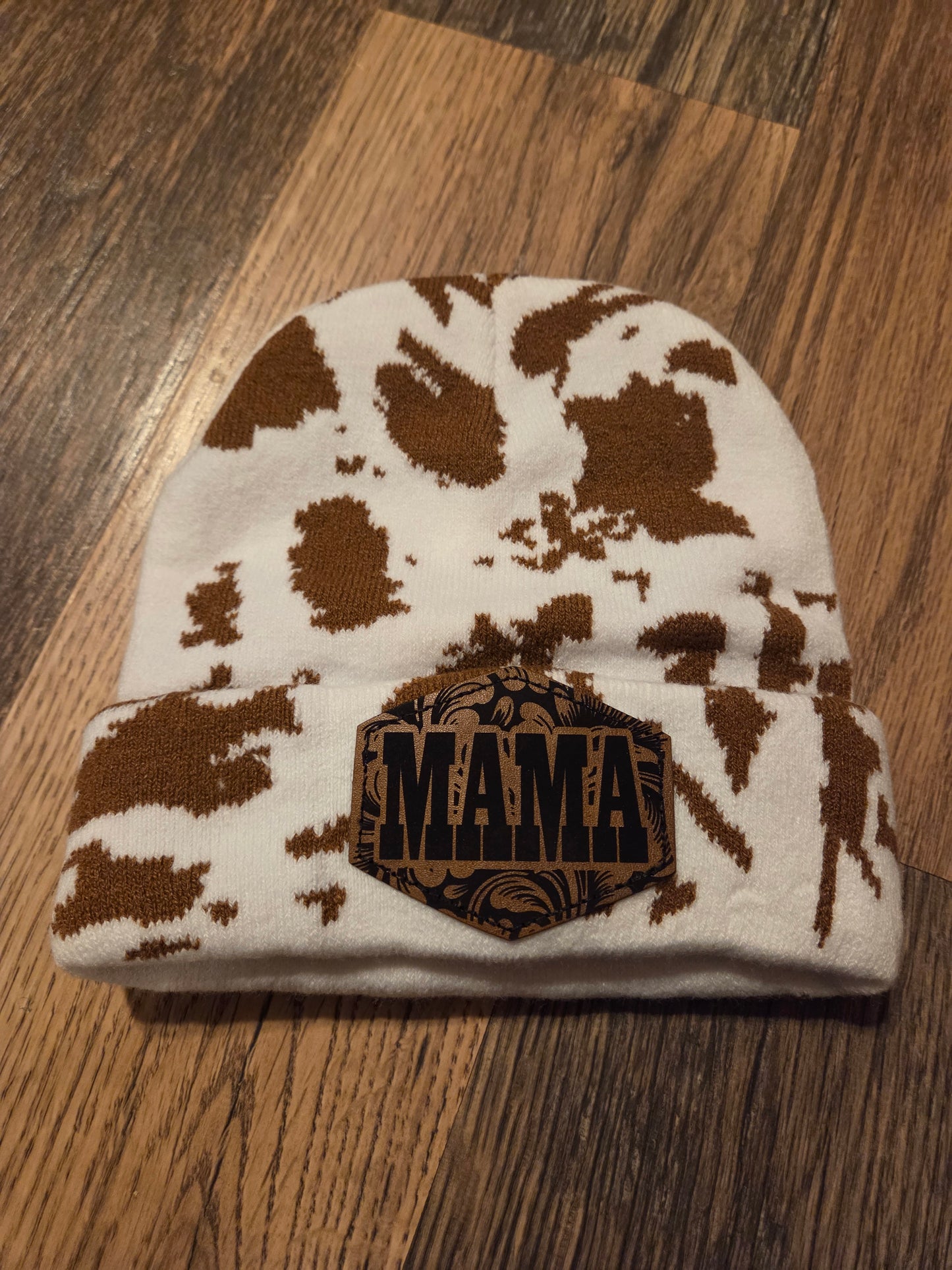 Cow Print Patch Beanies