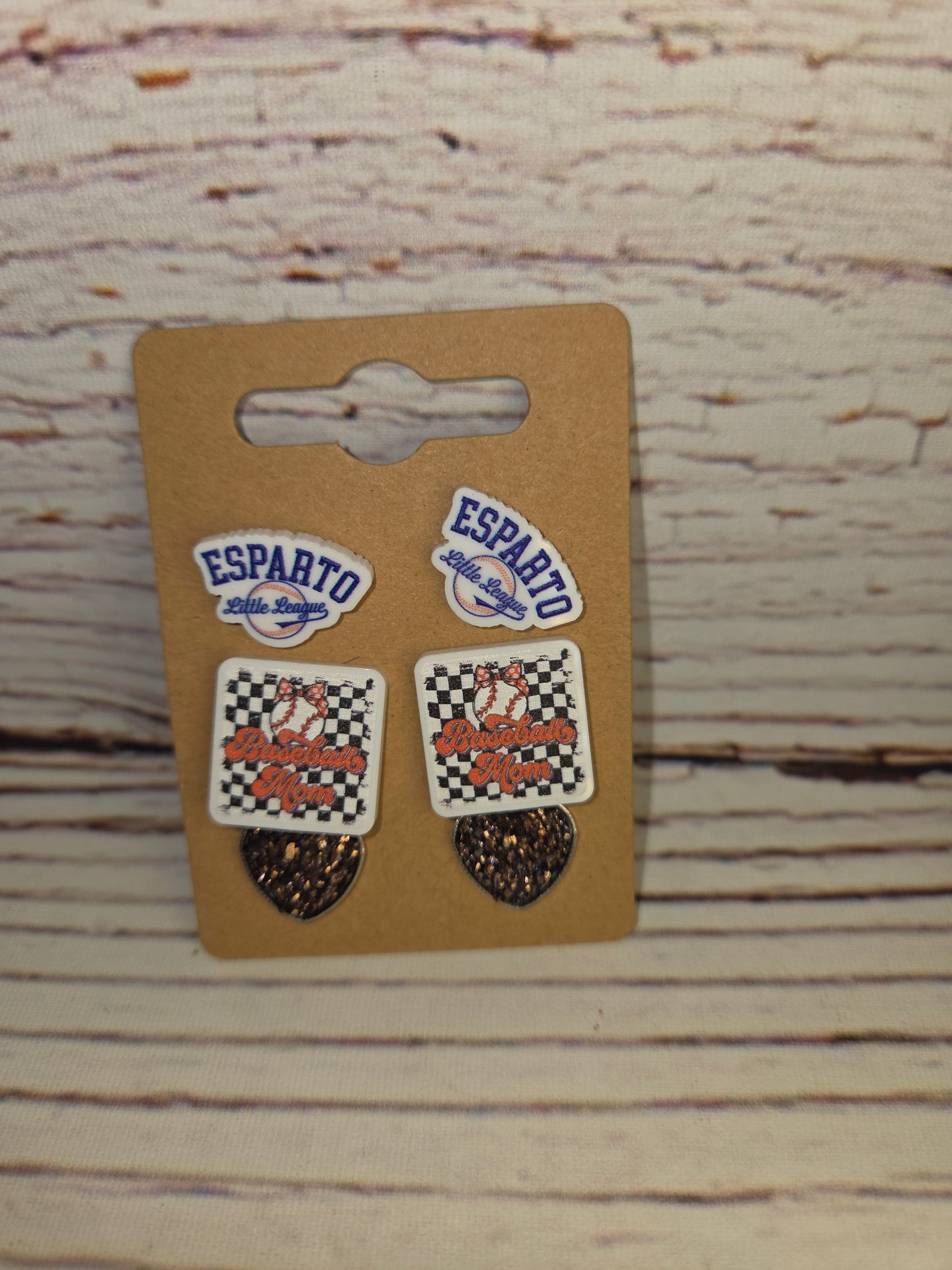 Esparto Little League Earrings Baseball