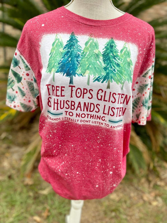 Christmas Tree Husbands listen to nothing Tee Shirt
