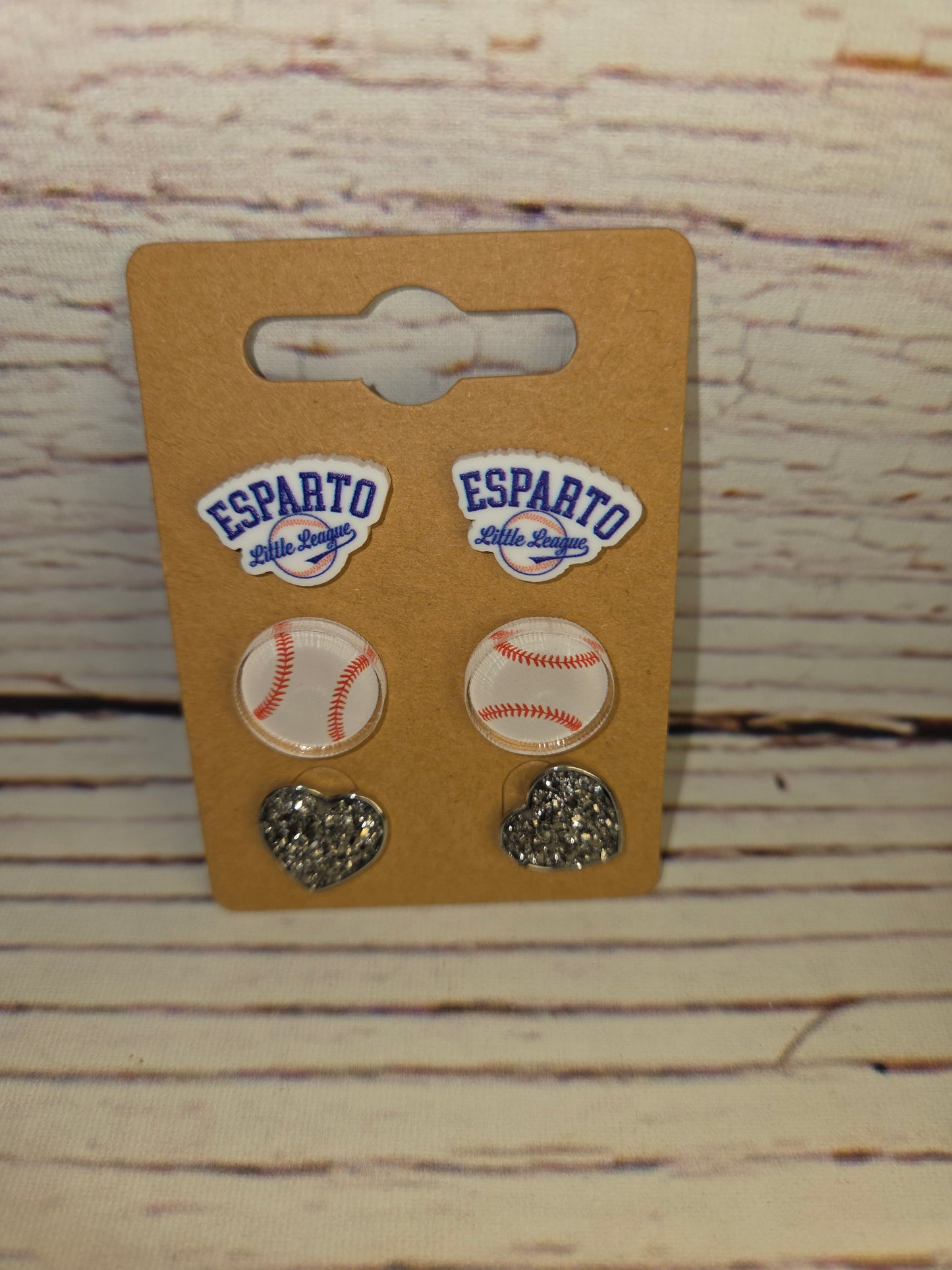 Esparto Little League Earrings Baseball