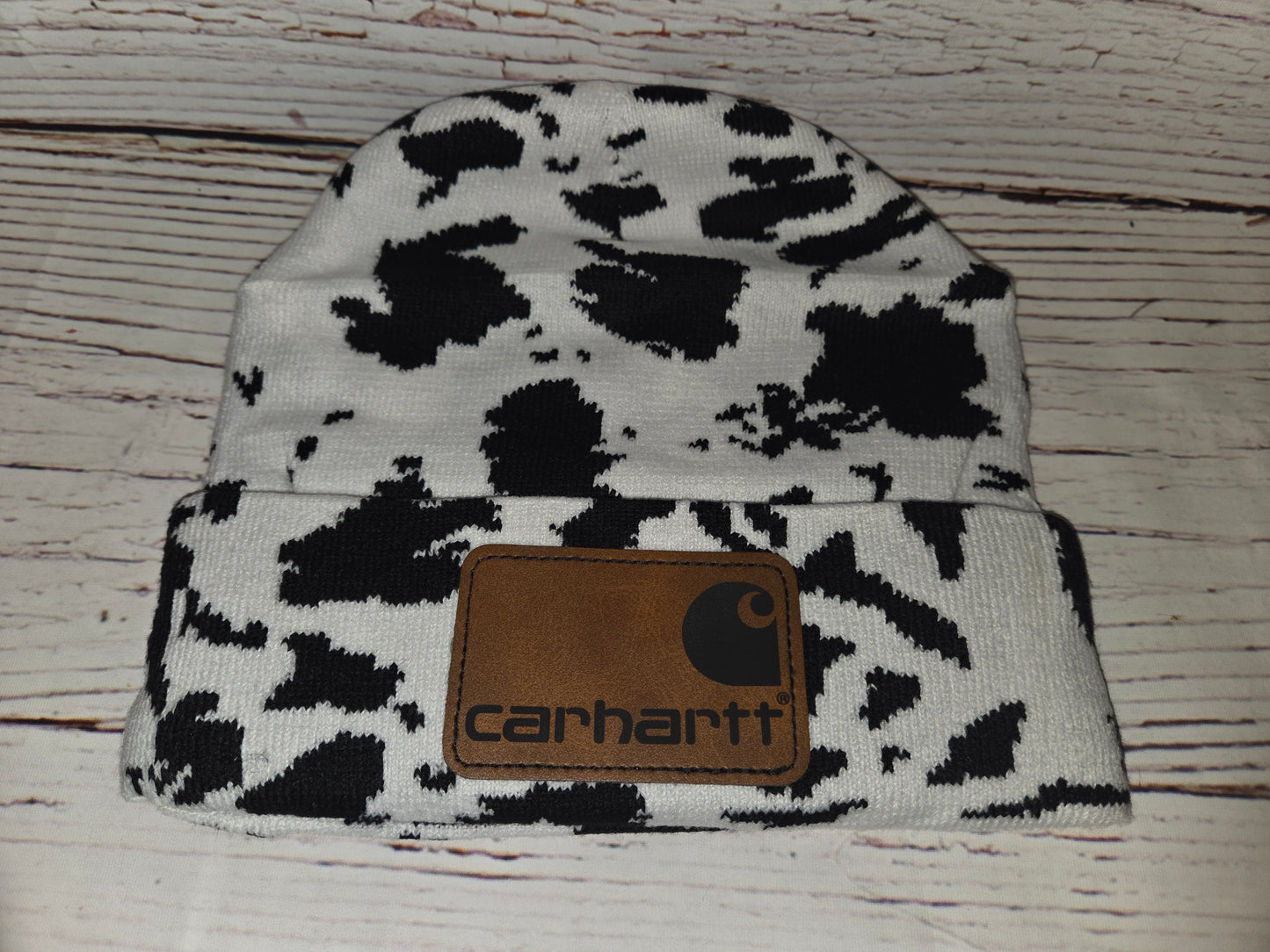 Cow Print Patch Beanies