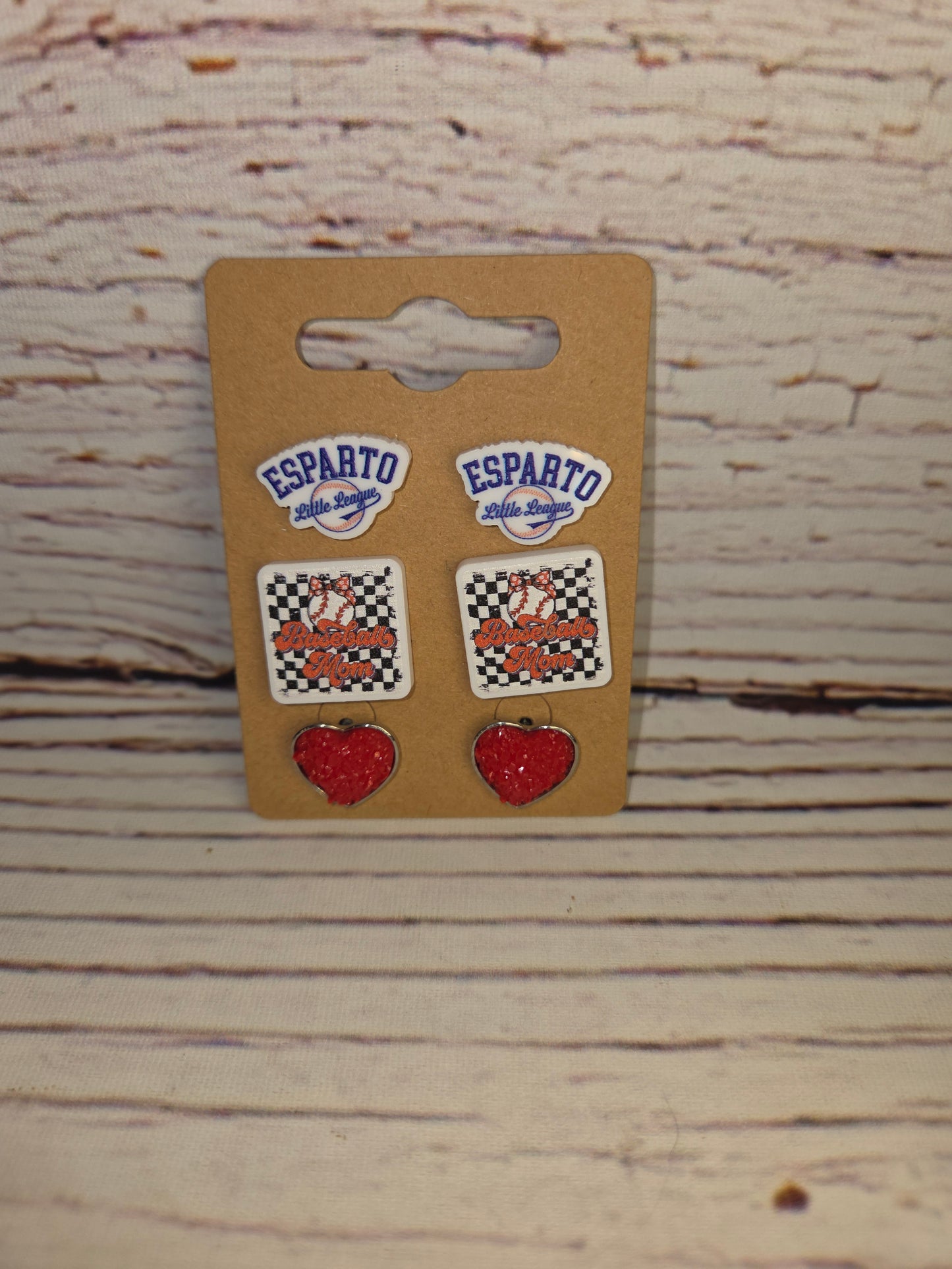 Esparto Little League Earrings Baseball