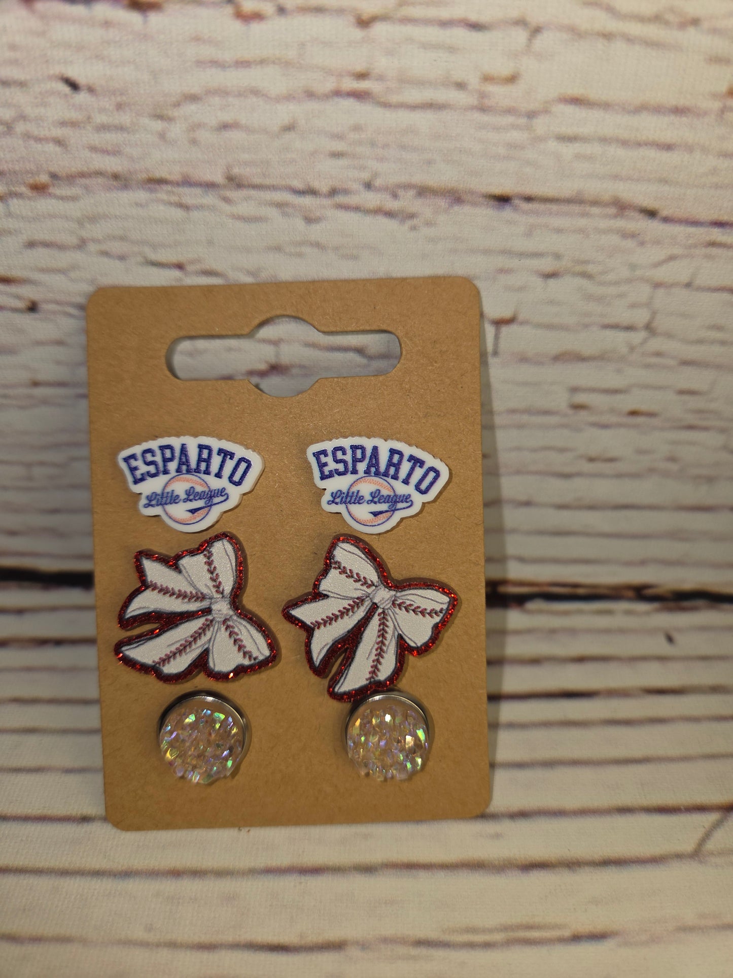 Esparto Little League Earrings Baseball