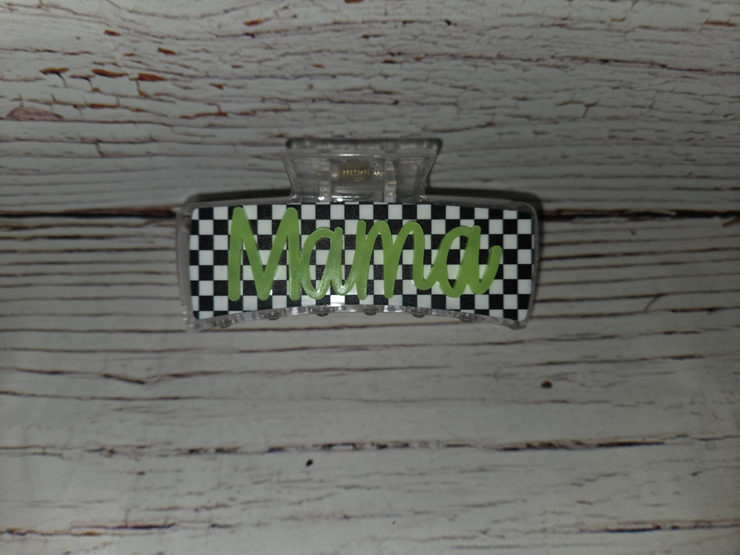 Retro Checkered Mama Auntie Clips