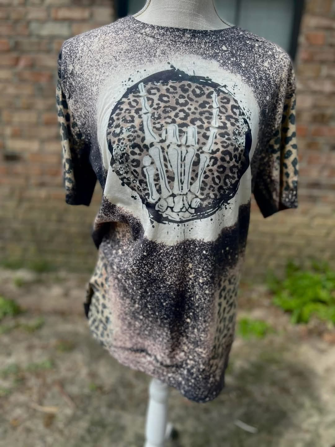 Leopard Skeleton Hand Tee Shirt
