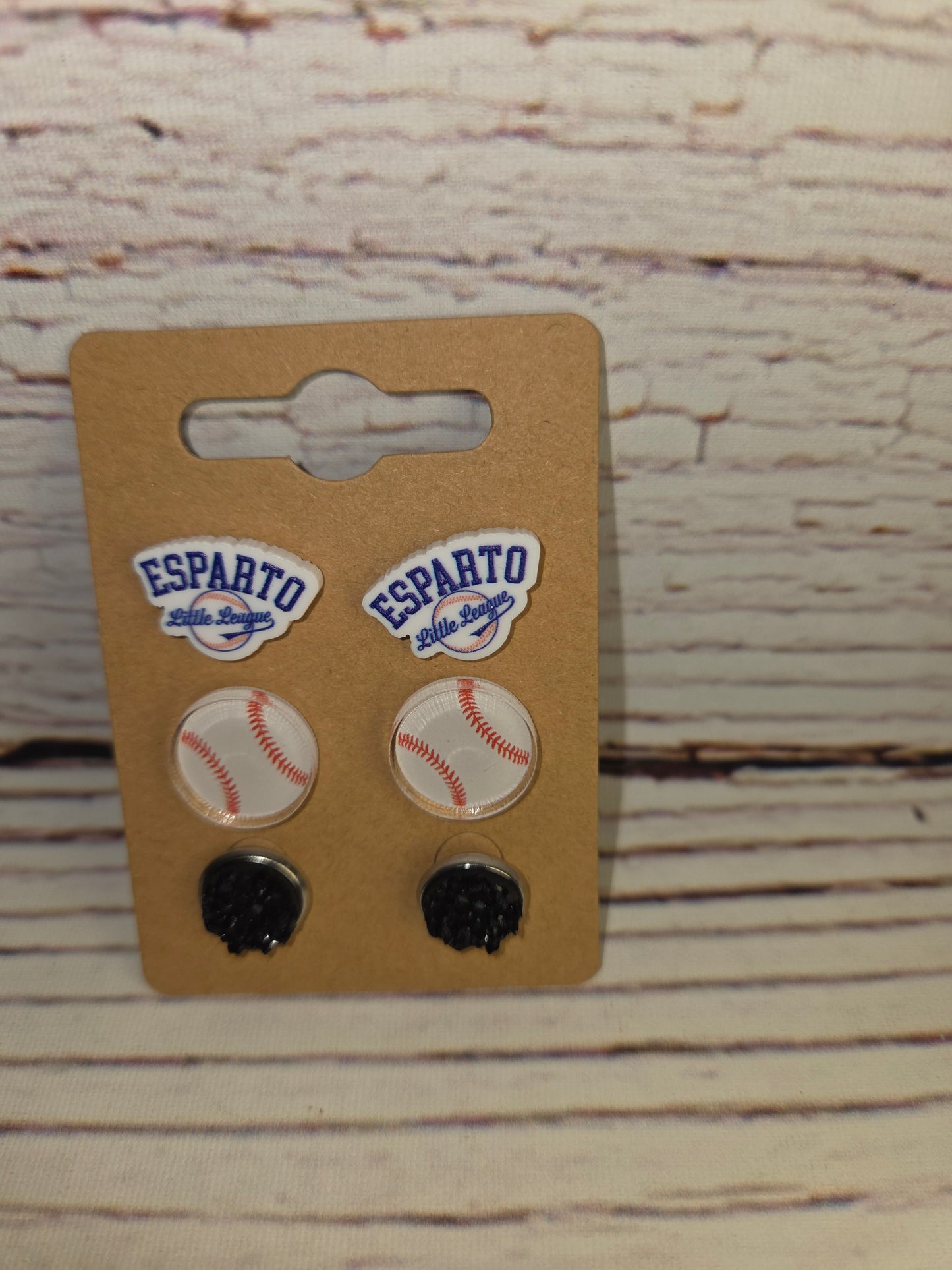 Esparto Little League Earrings Baseball