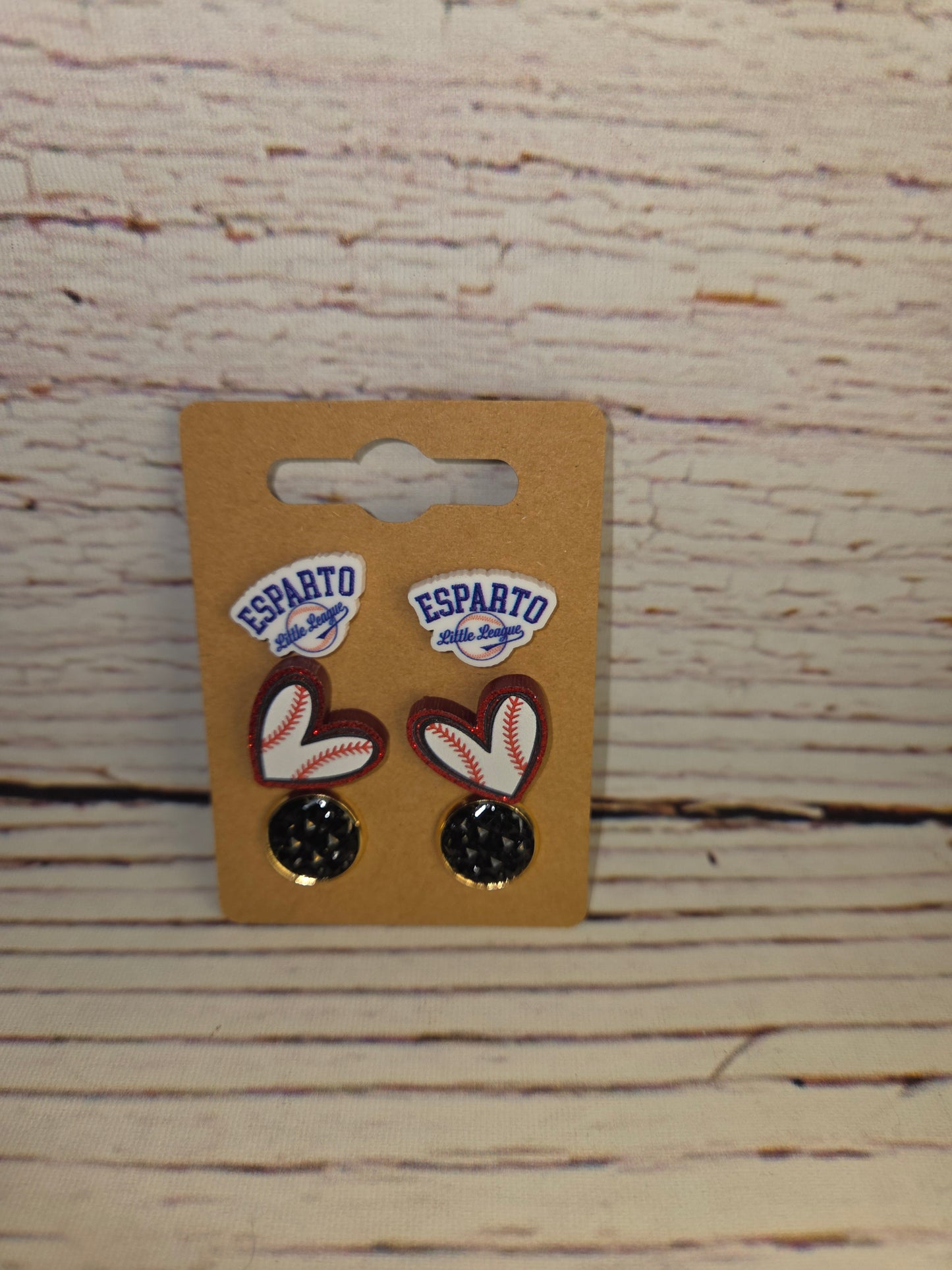 Esparto Little League Earrings Baseball