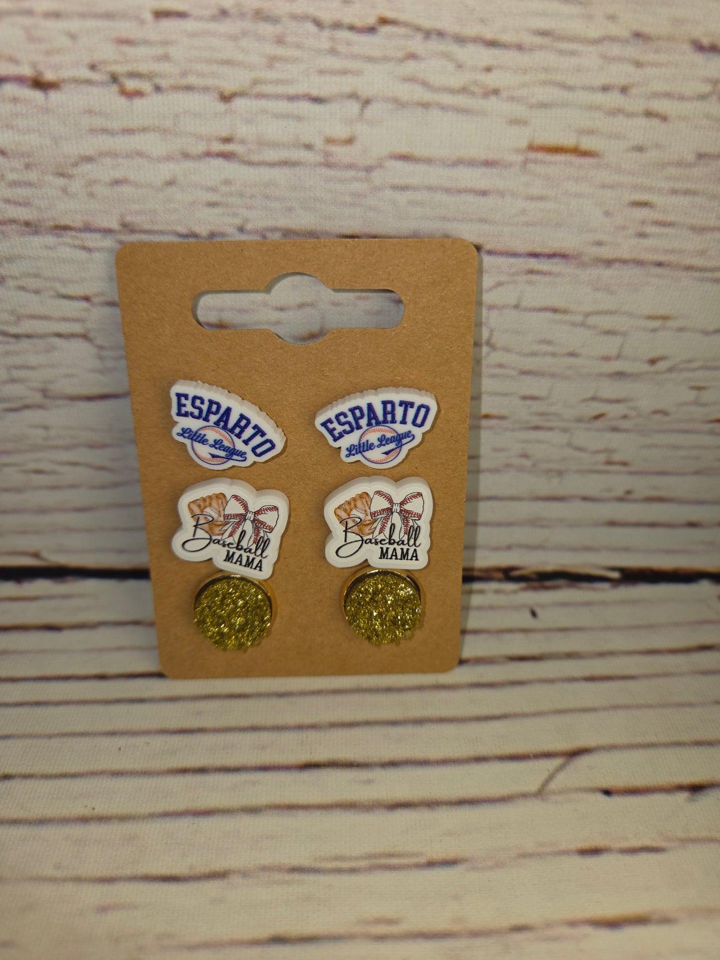 Esparto Little League Earrings Baseball