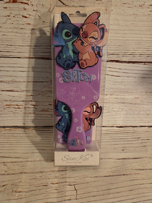 Stitch Hair Brush & Compact Mirror