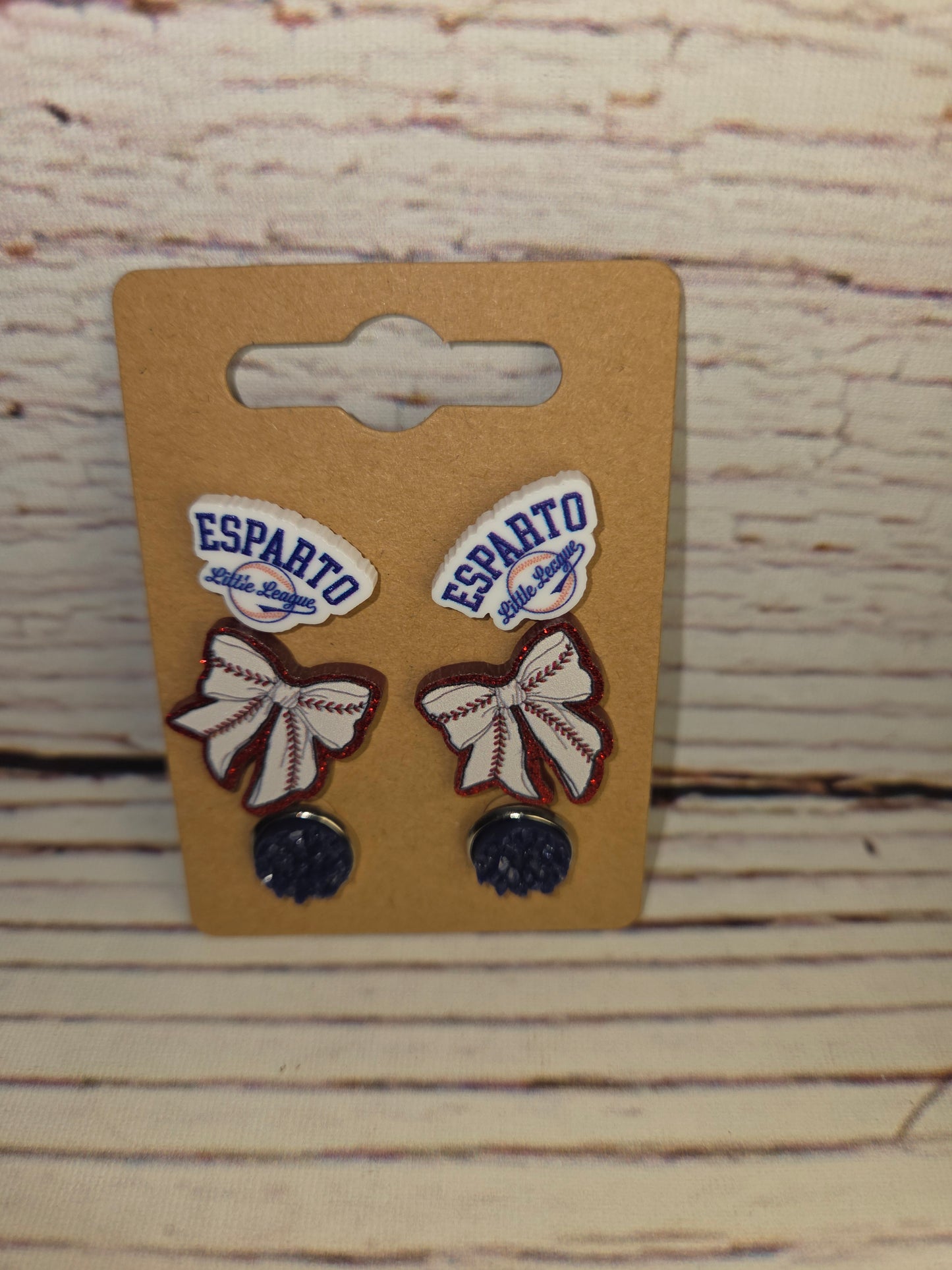 Esparto Little League Earrings Baseball