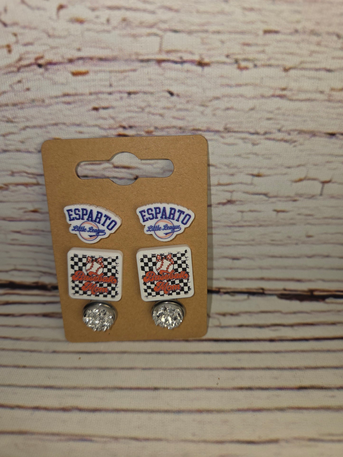 Esparto Little League Earrings Baseball