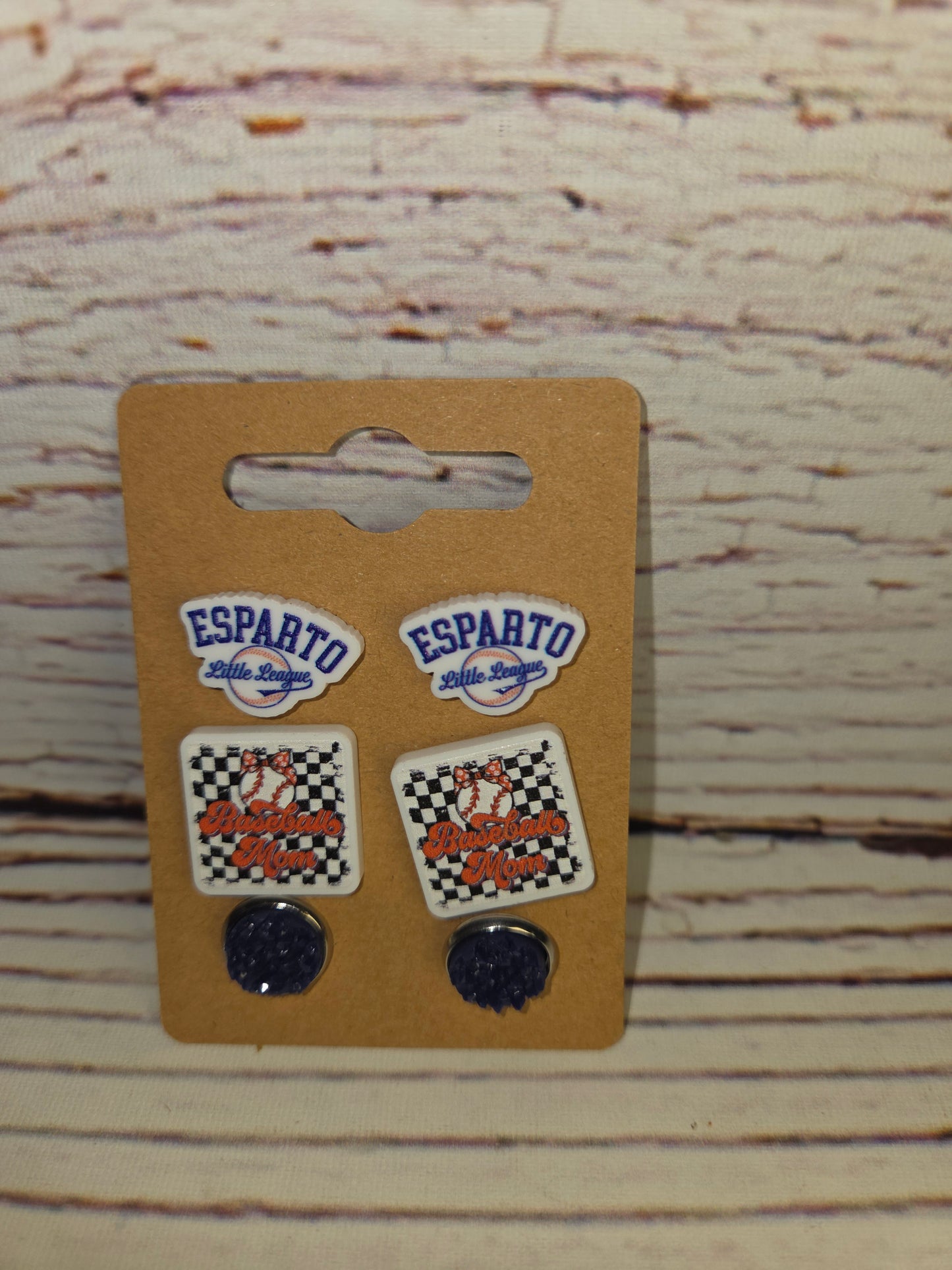 Esparto Little League Earrings Baseball