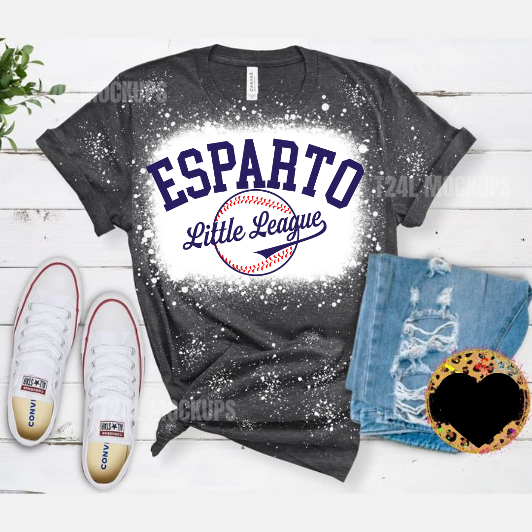 Dark Grey Bleached Tee Esparto Little League