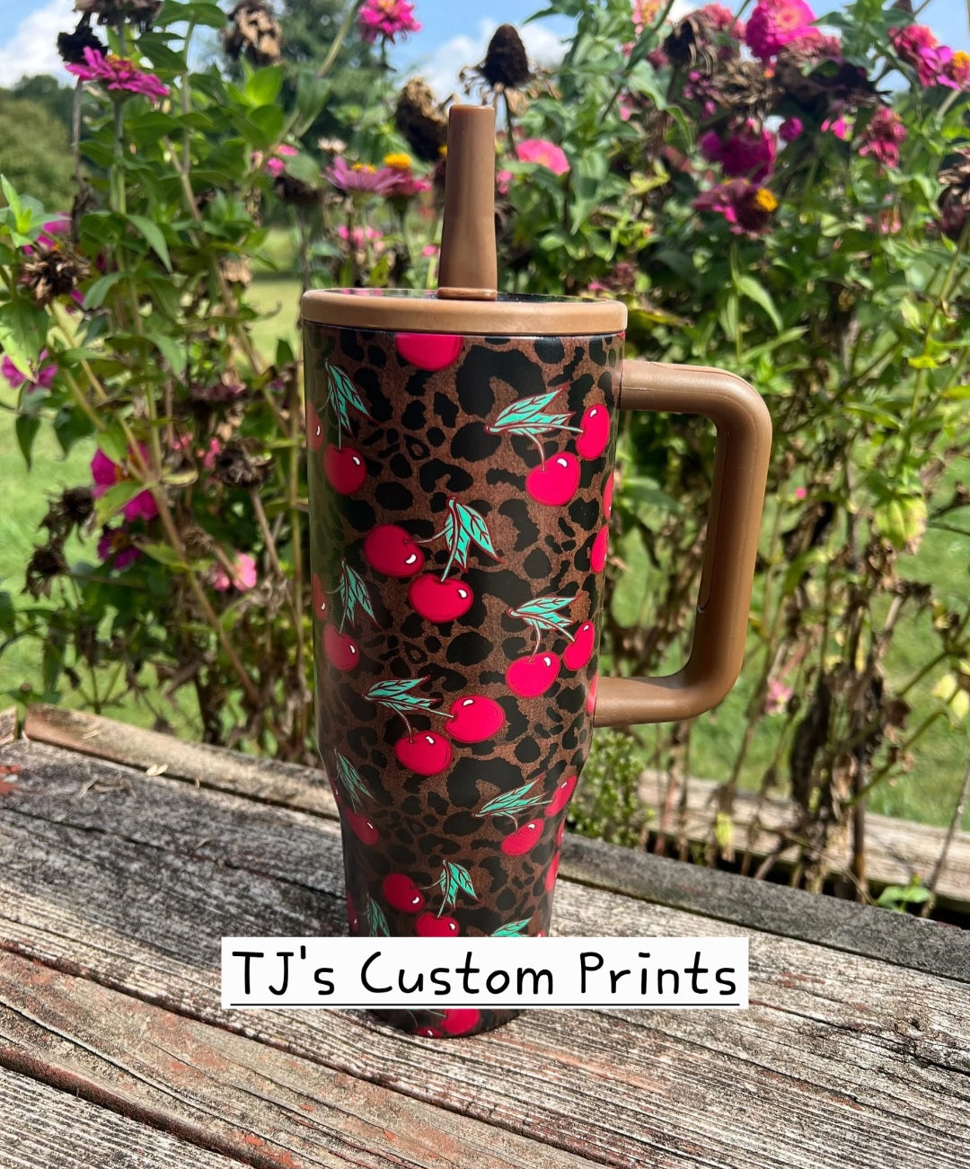 Cheetah Flip Top Spill Proof Tumbler