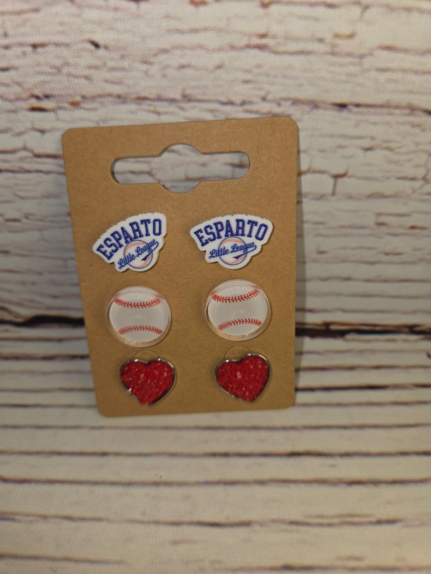 Esparto Little League Earrings Baseball