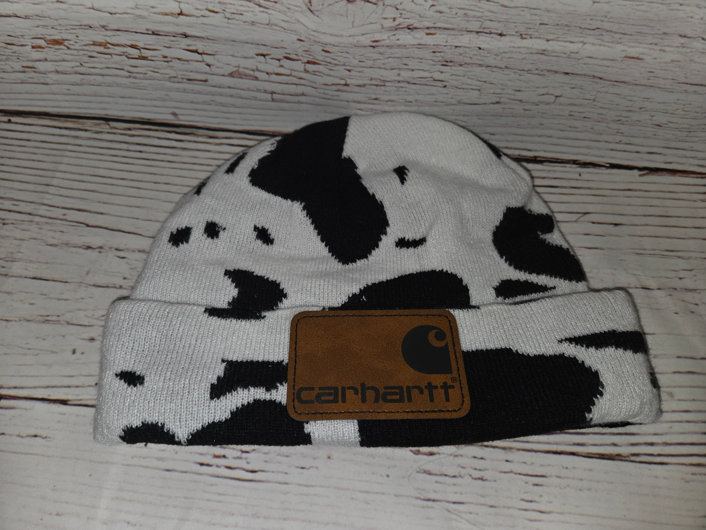 Cow Print Patch Beanies