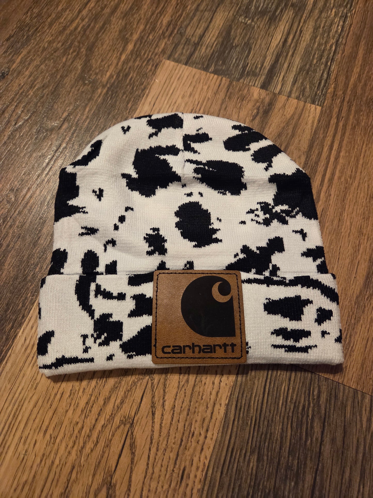 Cow Print Patch Beanies