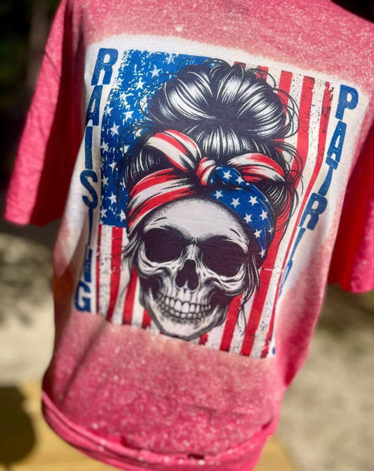 Raising Patriots America USA Skeleton Tee Shirt